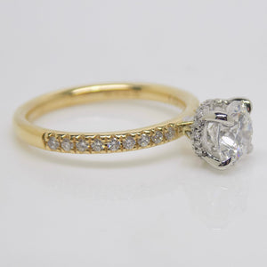 Aroca "Celesse" 18ct Yellow Gold & Platinum Head Lab Grown Round Brilliant Diamond Solitaire Engagement Ring 1.22ct SKU 7707041