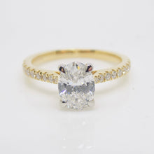 Load image into Gallery viewer, Aroca "The Radiant Grace" 18ct Yellow Gold Oval Cut Lab Grown Diamond, Diamond Shoulders Engagement Ring 1.35ct SKU 7707050
