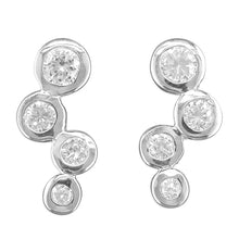 Load image into Gallery viewer, Sterling Silver Fancy Rubover Multi CZs Pendant and Earring Set SKU 0501046

