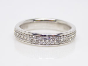 Double Row Round Brilliant Pave Diamonds Channel Set Wedding/Eternity 0.25ct