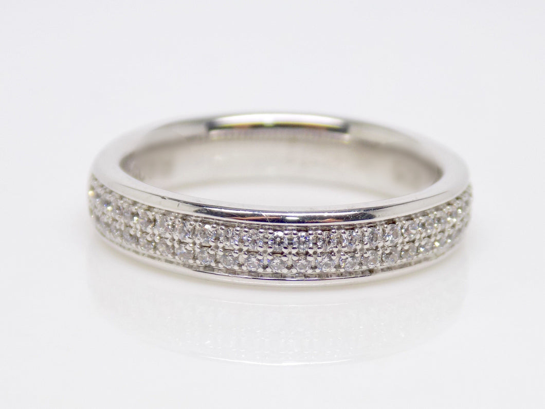 Double Row Round Brilliant Pave Diamonds Channel Set Wedding/Eternity 0.25ct