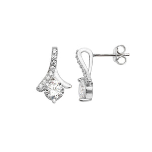 Sterling Silver Fancy CZ Pendant and Earring Set SKU 0501030