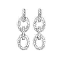 Load image into Gallery viewer, Sterling Silver Double Loop CZ Pendant &amp; Earrings Set SKU 0501057
