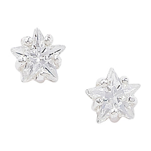 Sterling Silver CZ Star Pendant & Earrings Set SKU 0501178