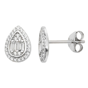 Sterling Silver CZ Pear Shape Pendant & Earring Set SKU 0501086