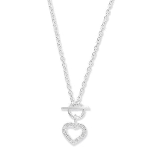 Sterling Silver Open CZ Heart Bracelet & Necklace Set SKU 0502004