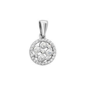 Sterling Silver Rubover CZs Pendant and Earring Set SKU 0501029