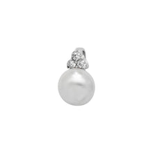 Load image into Gallery viewer, Sterling Silver Synthetic Pearl &amp; CZ Pendant &amp; Earring Set SKU 0501071
