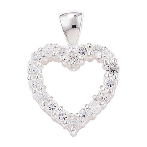 Sterling Silver Open CZ Heart Pendant & Earrings Set SKU 0501124