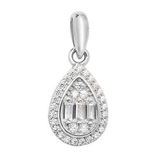 Load image into Gallery viewer, Sterling Silver CZ Pear Shape Pendant &amp; Earring Set SKU 0501086
