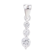 Load image into Gallery viewer, Sterling Silver Claw Set 3 CZ Pendant and Earring Set SKU 0501007

