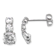 Load image into Gallery viewer, 9ct White Gold 3 CZ Pendant &amp; Earrings Set SKU 0701003
