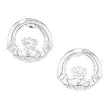Load image into Gallery viewer, Sterling Silver Plain Claddagh Stud Earrings SKU 0107049
