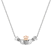 Load image into Gallery viewer, Sterling Silver 2 Tone Rose Claddagh Necklace SKU 0114026

